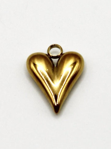 CHARM HERZ EDELSTAHL VERGOLDET