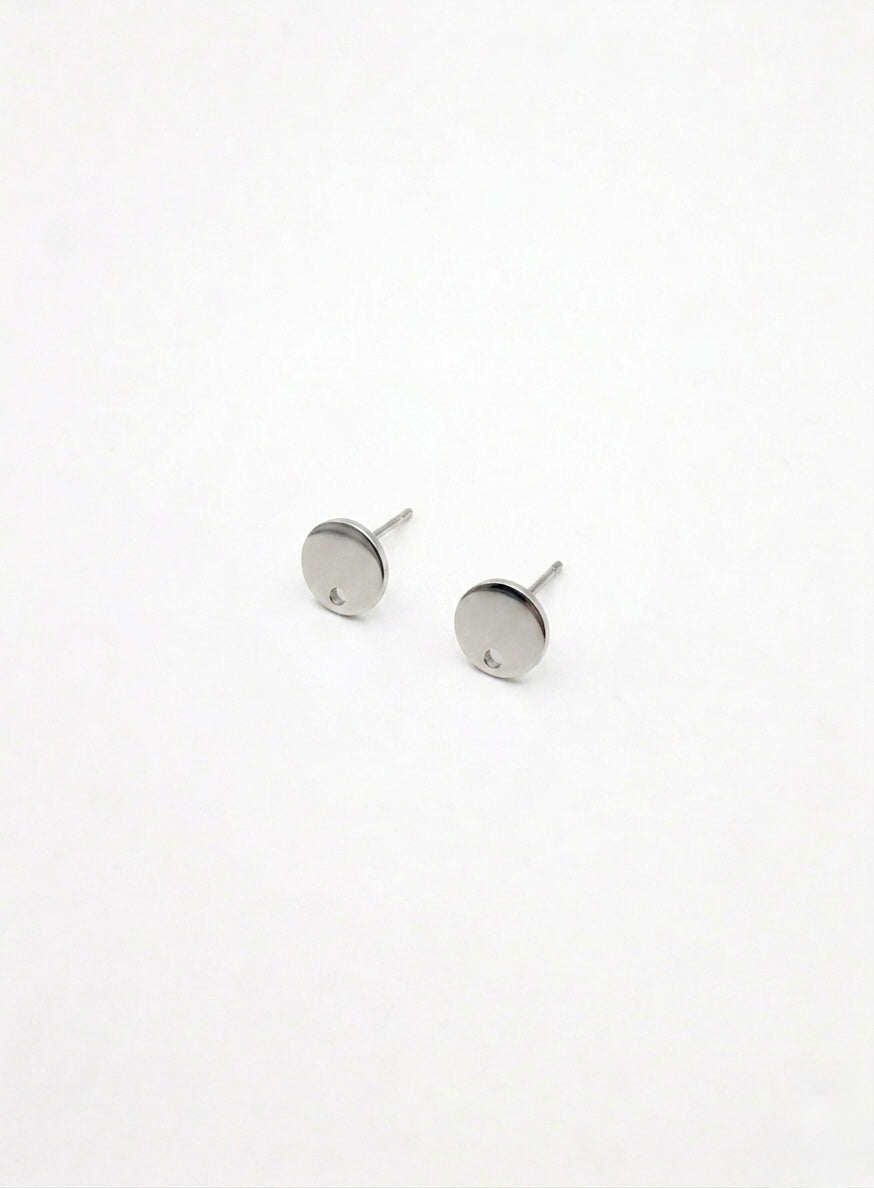 OHRSTECKER PLÄTTCHEN RUND 10MM EDELSTAHL