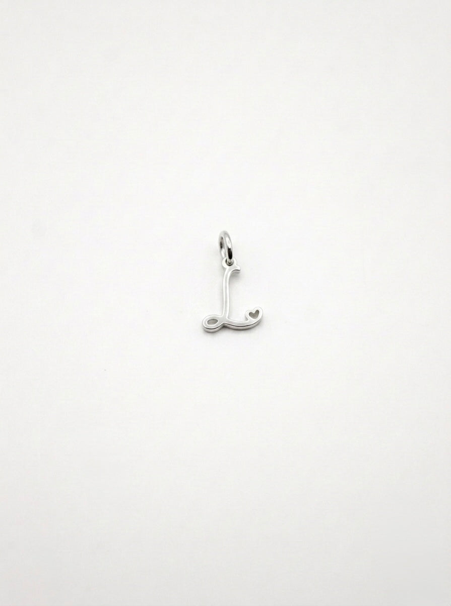 CHARM BUCHSTABE HERZ EDELSTAHL