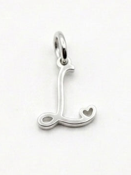 CHARM BUCHSTABE HERZ EDELSTAHL