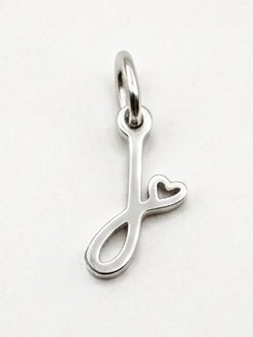 CHARM BUCHSTABE HERZ EDELSTAHL