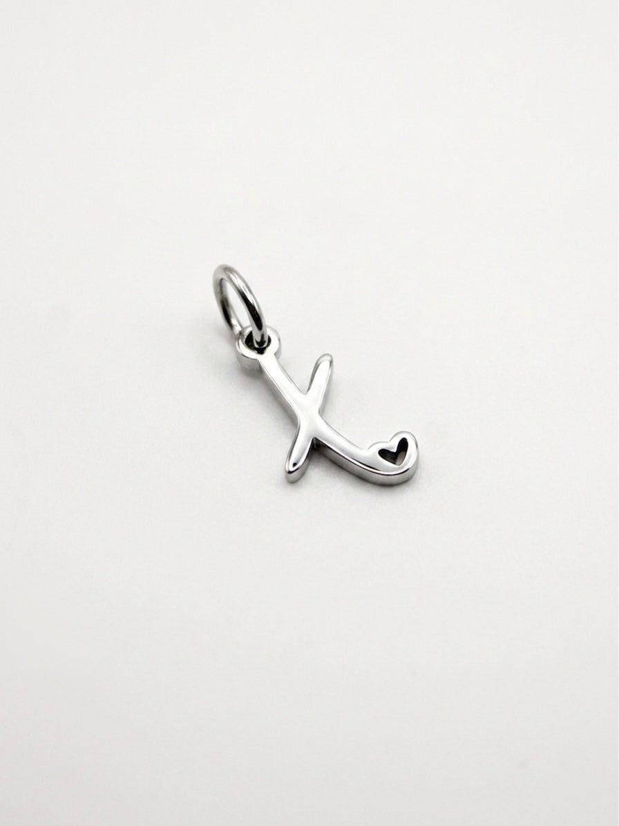 CHARM BUCHSTABE HERZ EDELSTAHL