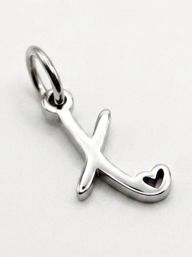 CHARM BUCHSTABE HERZ EDELSTAHL