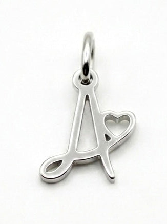 CHARM BUCHSTABE HERZ EDELSTAHL