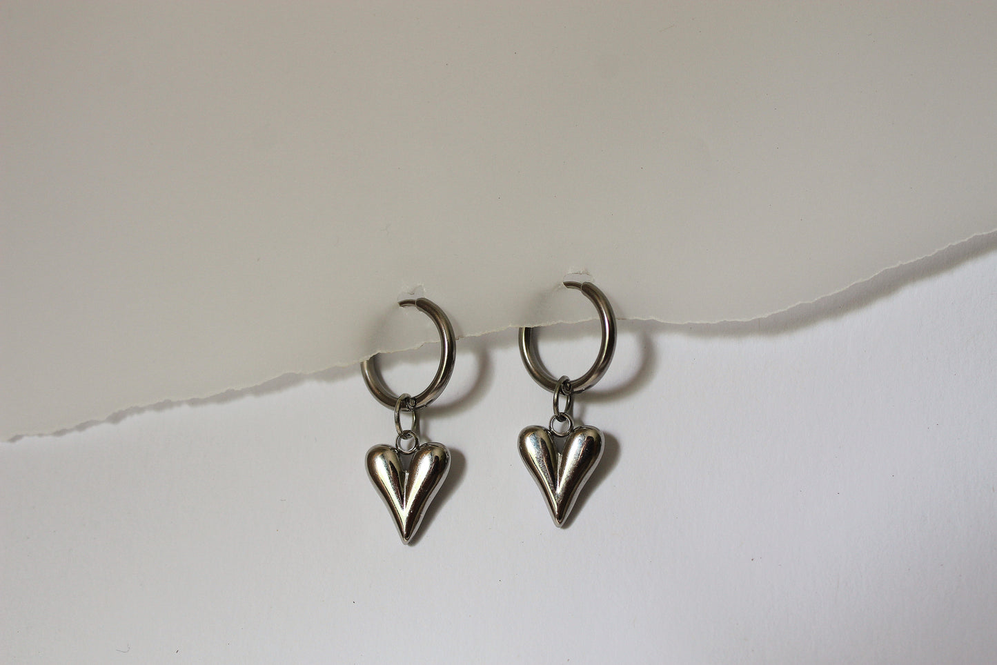 Creole mit Herzanhänger Edelstahl