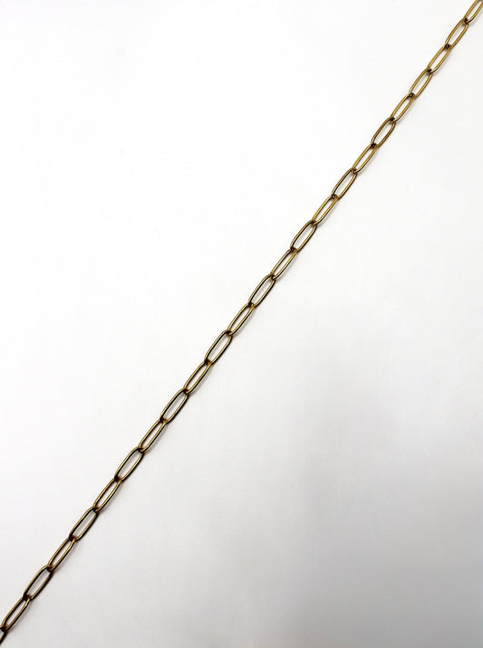 PAPERCLIP KETTE 4MM EDELSTAHL VERGOLDET