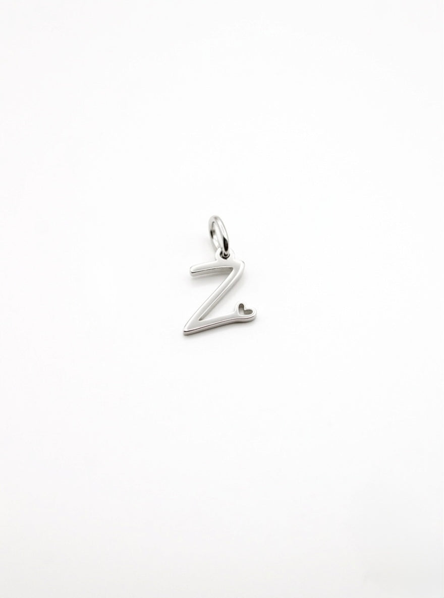 CHARM BUCHSTABE HERZ EDELSTAHL