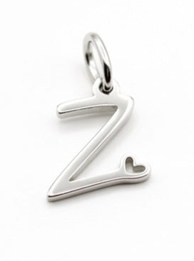 CHARM BUCHSTABE HERZ EDELSTAHL