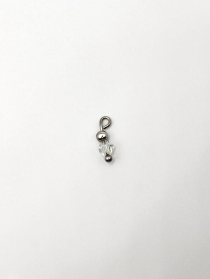 CHARM GLASPERLE EDELSTAHL
