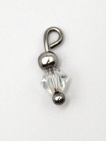 CHARM GLASPERLE EDELSTAHL