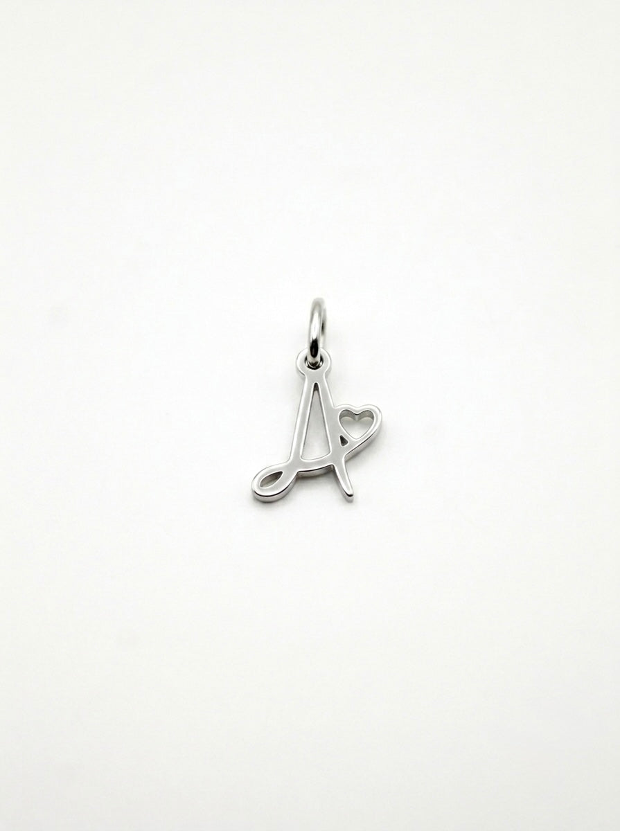 CHARM BUCHSTABE HERZ EDELSTAHL