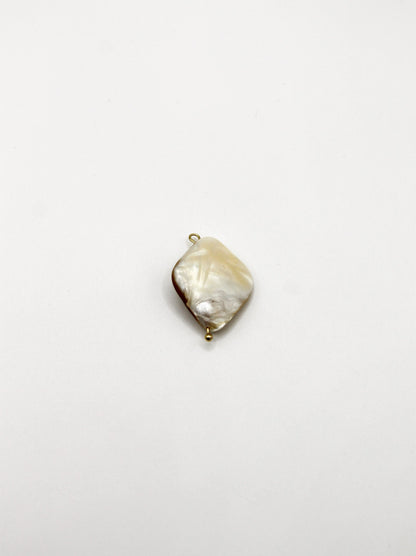 CHARM MUSCHELPERLE EDELSTAHL VERGOLDET