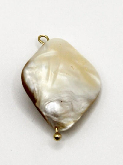 CHARM MUSCHELPERLE EDELSTAHL VERGOLDET