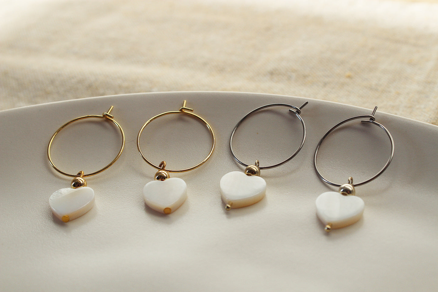 Creole mit Perlmutt Herzanhänger