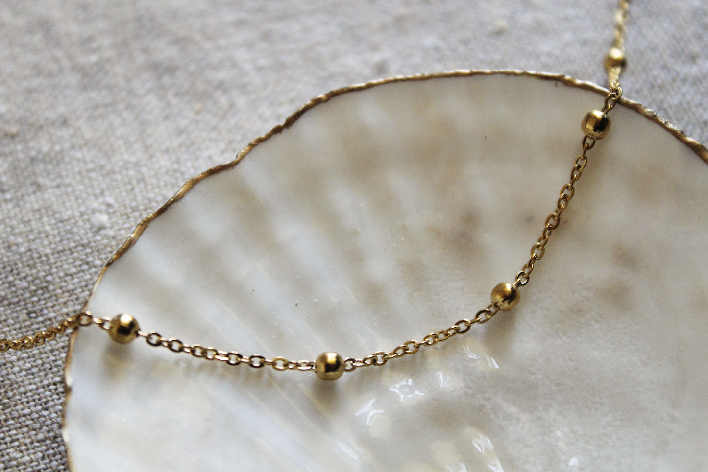 Kugelkette Edelstahl 18k vergoldet