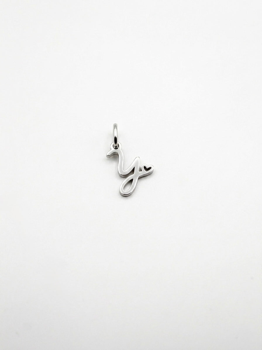 CHARM BUCHSTABE HERZ EDELSTAHL