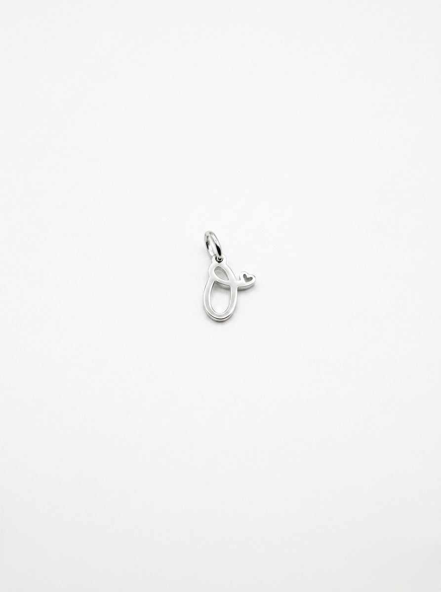 CHARM BUCHSTABE HERZ EDELSTAHL
