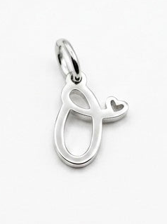 CHARM BUCHSTABE HERZ EDELSTAHL