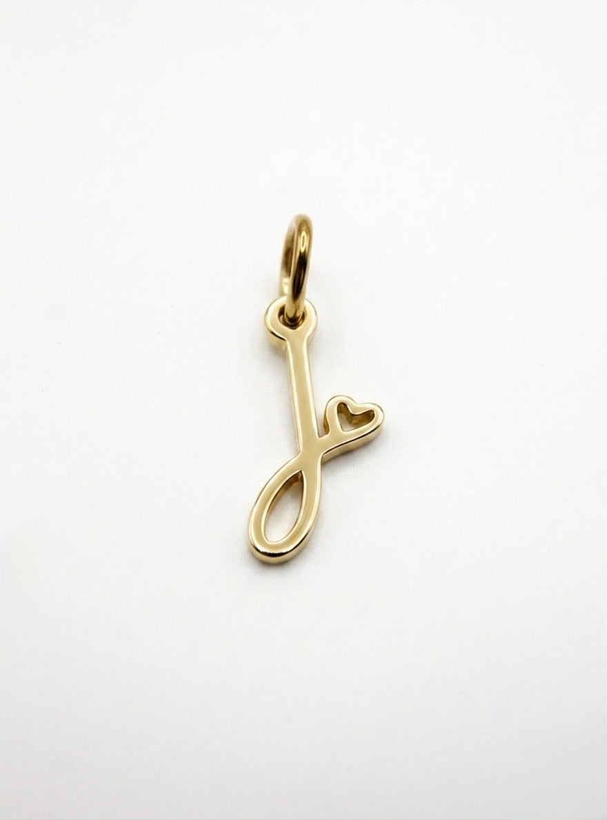 CHARM BUCHSTABE HERZ EDELSTAHL VERGOLDET