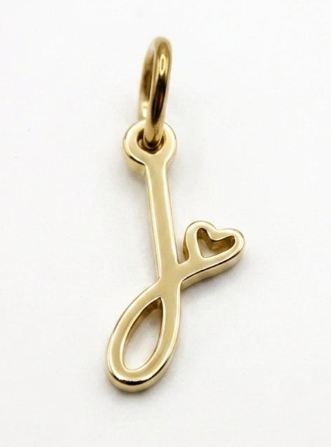 CHARM BUCHSTABE HERZ EDELSTAHL VERGOLDET