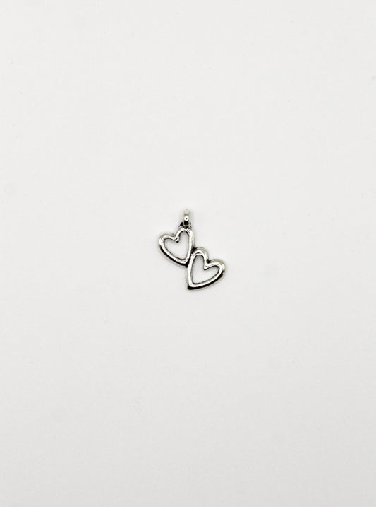 CHARM DOPPELHERZ EDELSTAHL