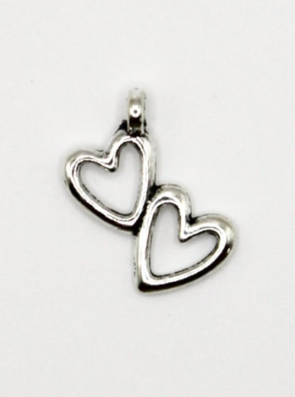 CHARM DOPPELHERZ EDELSTAHL