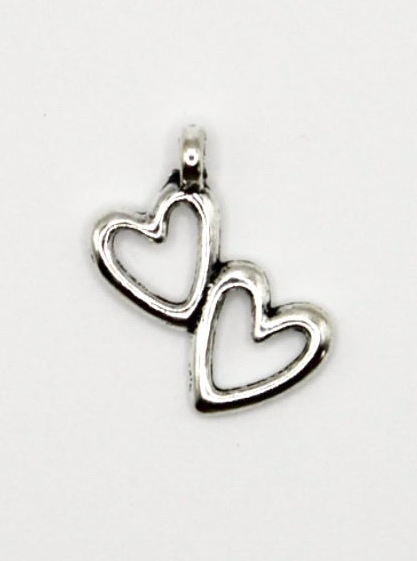 CHARM DOPPELHERZ EDELSTAHL