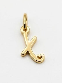 CHARM BUCHSTABE HERZ EDELSTAHL VERGOLDET