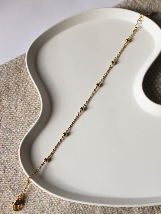 Armband Kugelkette Edelstahl 18k vergoldet