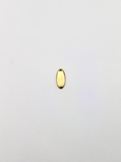 CHARM PLÄTTCHEN OVAL EDELSTAHL VERGOLDET