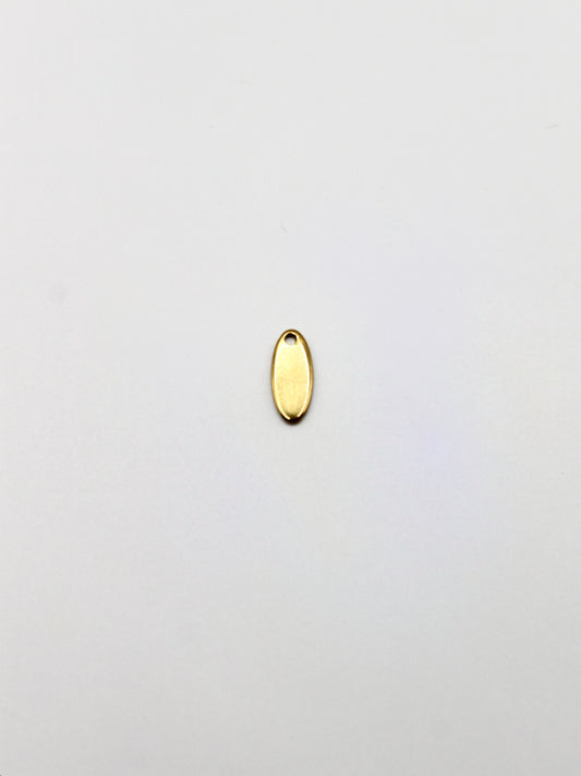 CHARM PLÄTTCHEN OVAL EDELSTAHL VERGOLDET