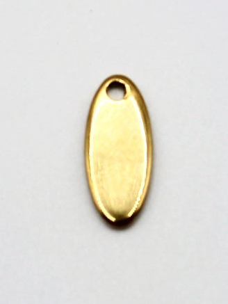 CHARM PLÄTTCHEN OVAL EDELSTAHL VERGOLDET