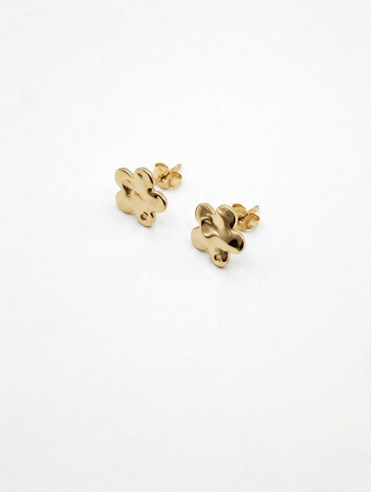 OHRSTECKER BLUME STRUKTUR 12MM EDELSTAHL VERGOLDET