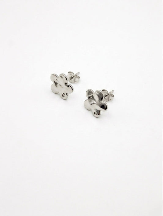 OHRSTECKER BLUME STRUKTUR 12MM EDELSTAHL