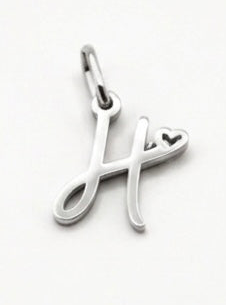 CHARM BUCHSTABE HERZ EDELSTAHL