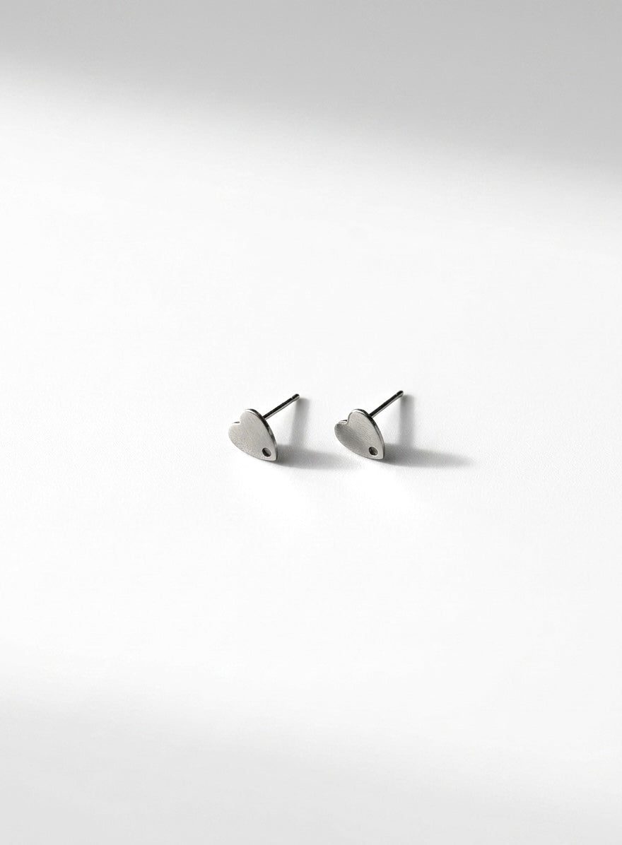 OHRSTECKER PLÄTTCHEN HERZ 8MM EDELSTAHL