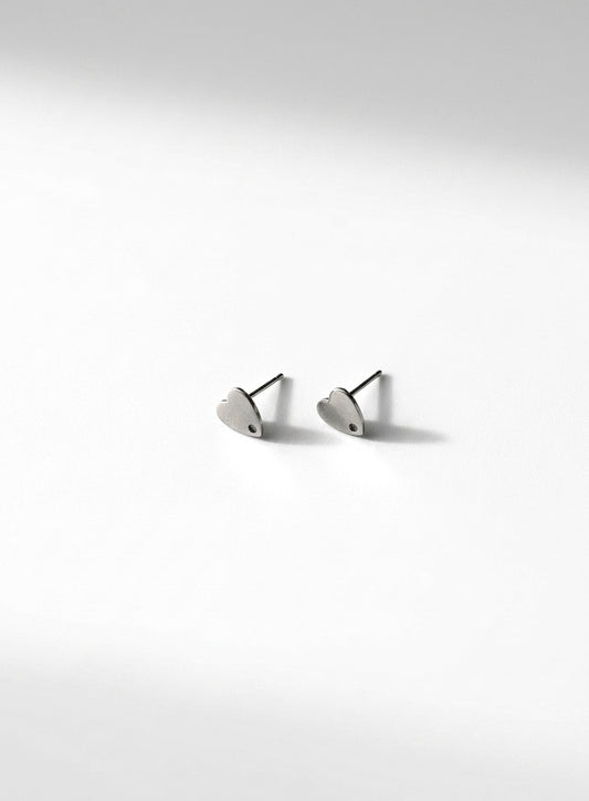 OHRSTECKER PLÄTTCHEN HERZ 8MM EDELSTAHL