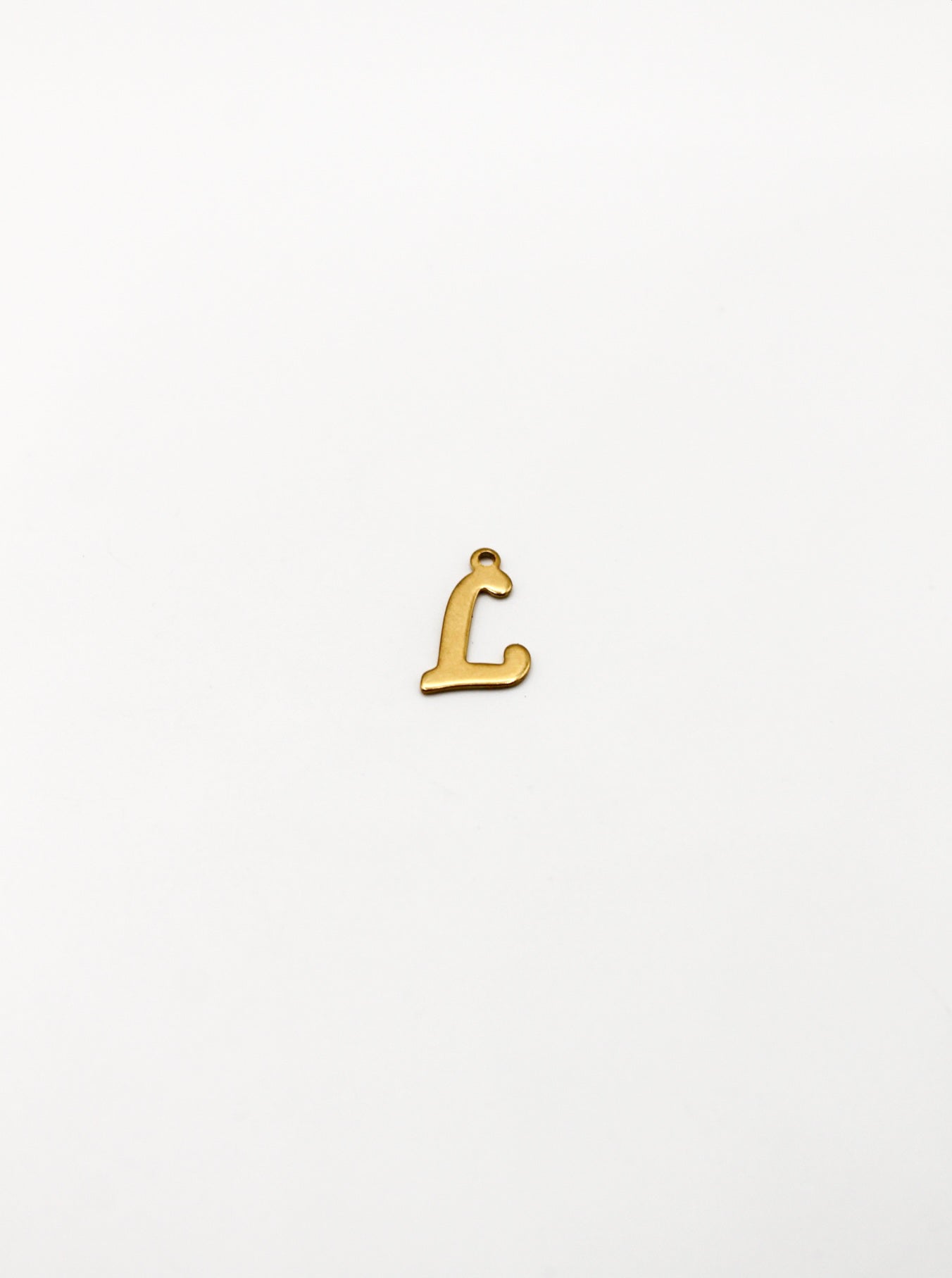 CHARM BUCHSTABE EDELSTAHL VERGOLDET