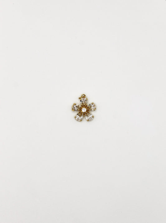 CHARM BLUME EDELSTAHL VERGOLDET