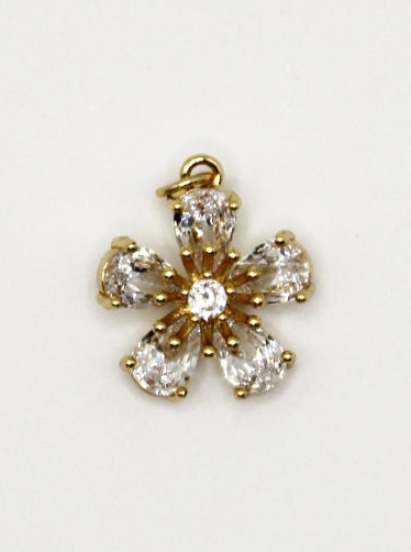 CHARM BLUME EDELSTAHL VERGOLDET