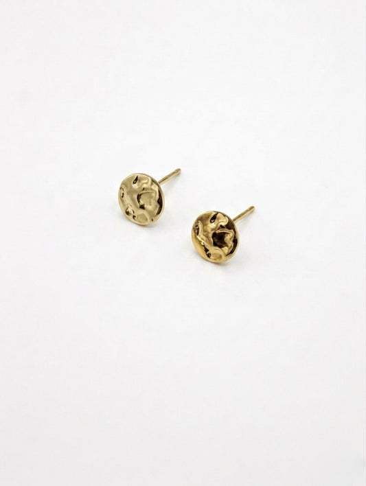 OHRSTECKER PLÄTTCHEN STRUKTUR 8MM EDELSTAHL VERGOLDET