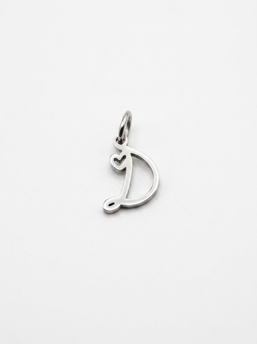 CHARM BUCHSTABE HERZ EDELSTAHL