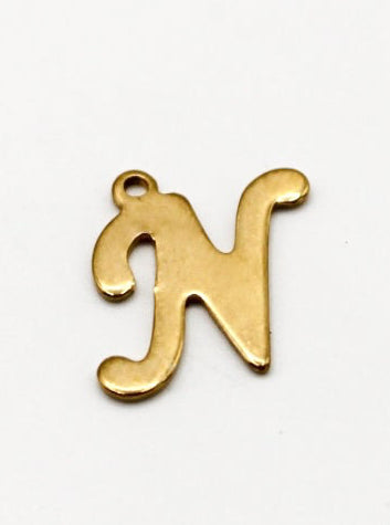 CHARM BUCHSTABE EDELSTAHL VERGOLDET