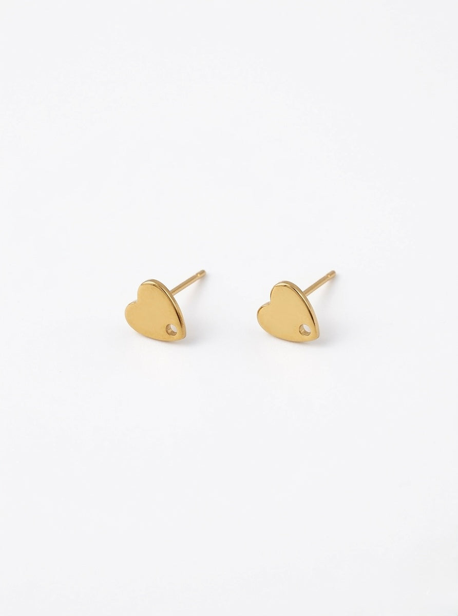 OHRSTECKER PLÄTTCHEN HERZ 8MM EDELSTAHL VERGOLDET