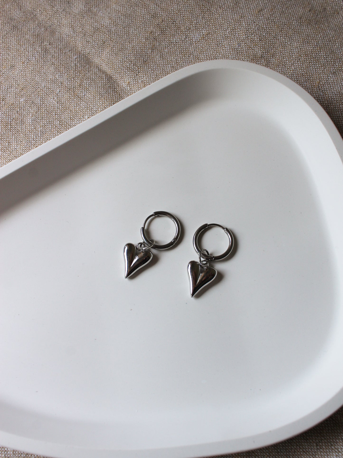 Creole mit Herzanhänger Edelstahl