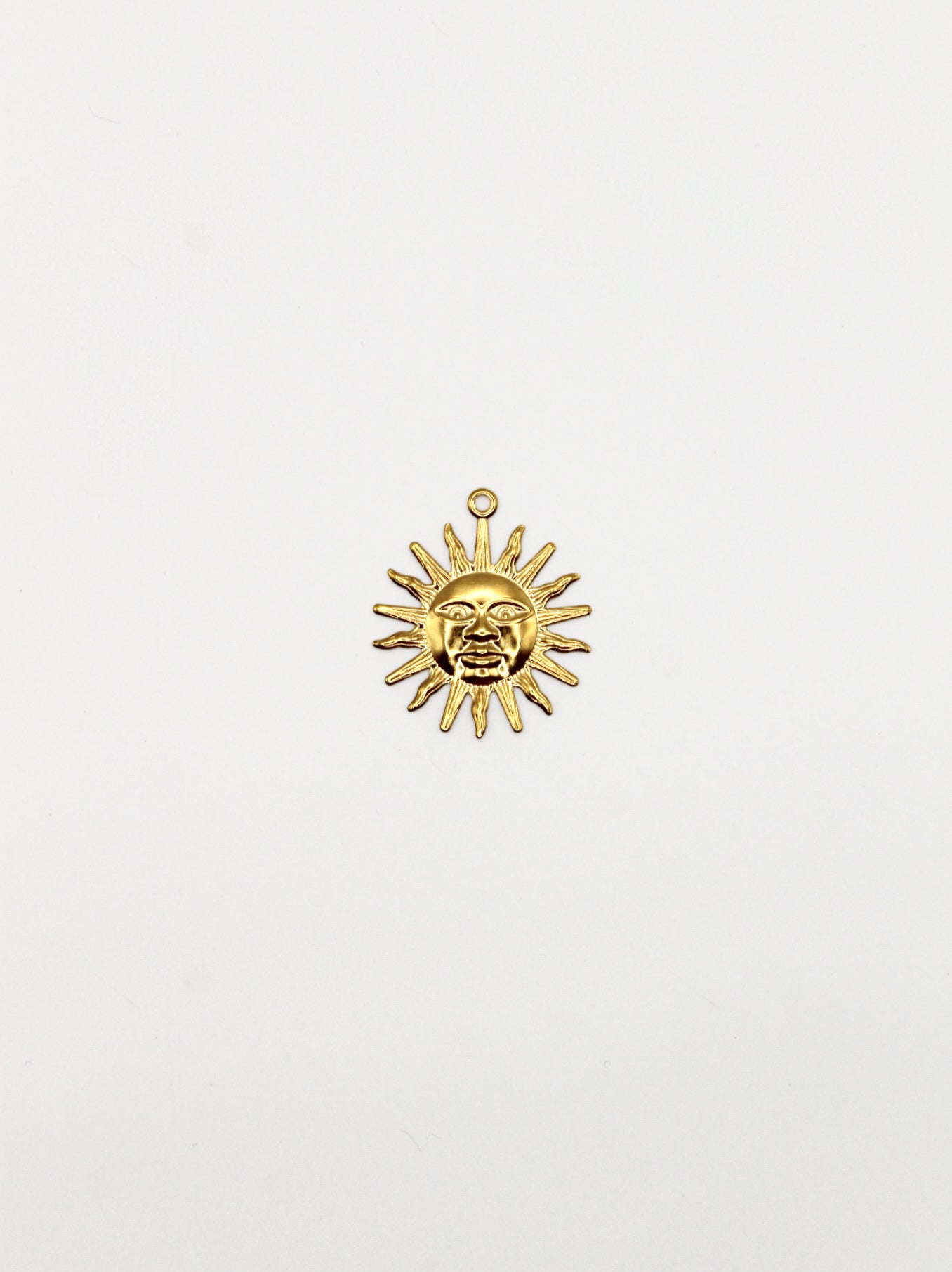 CHARM SONNE GESICHT EDELSTAHL VERGOLDET