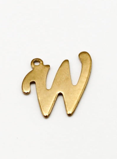 CHARM BUCHSTABE EDELSTAHL VERGOLDET