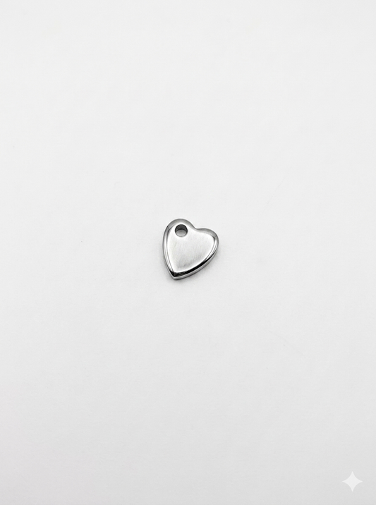 CHARM PLÄTTCHEN HERZ EDELSTAHL