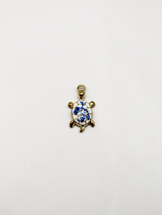 CHARM SCHILDKRÖTE BUNT EDELSTAHL VERGOLDET