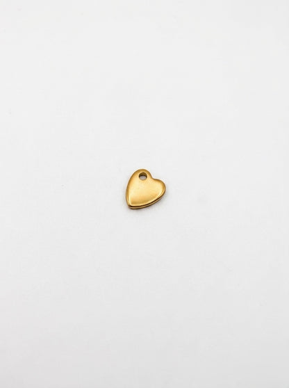 CHARM PLÄTTCHEN HERZ EDELSTAHL VERGOLDET